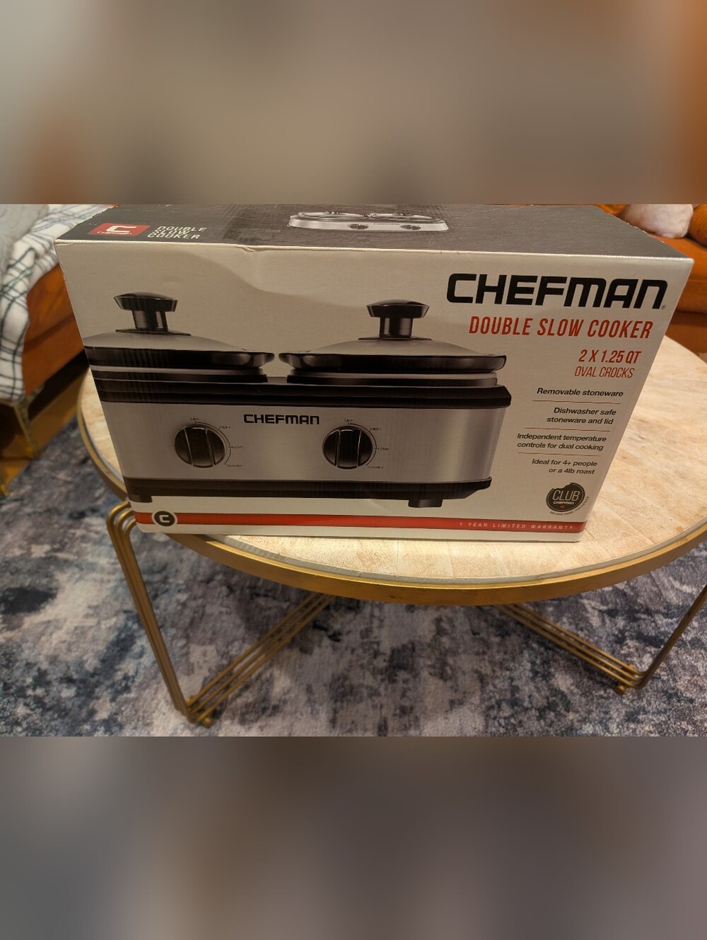 Chefman Double Slow Cooker - Stainless Steel & Black